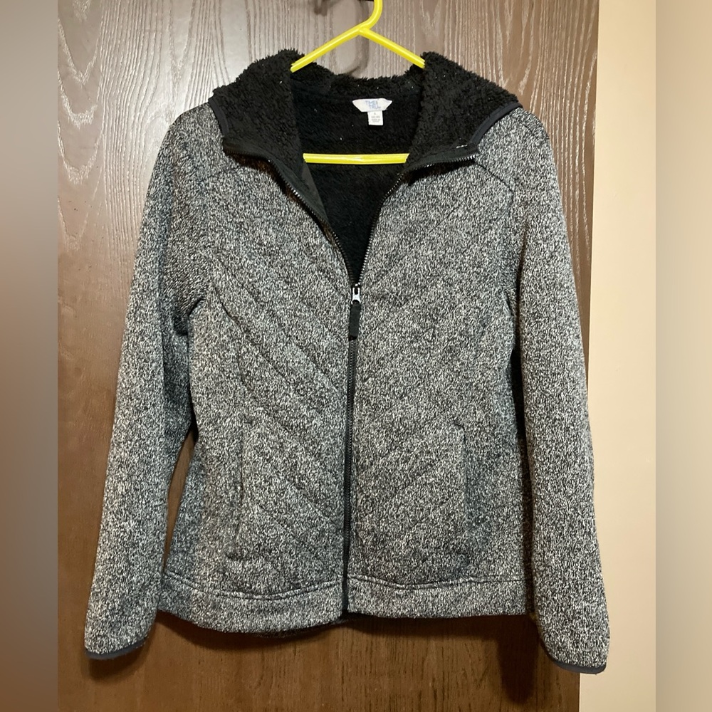 Time and Tru Women's large Sweater Fleece Jacket With Sherpa - Picture 1 of 6